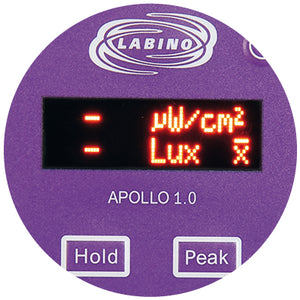 The digital display of the Labino Apollo 2.0 Light Meter 